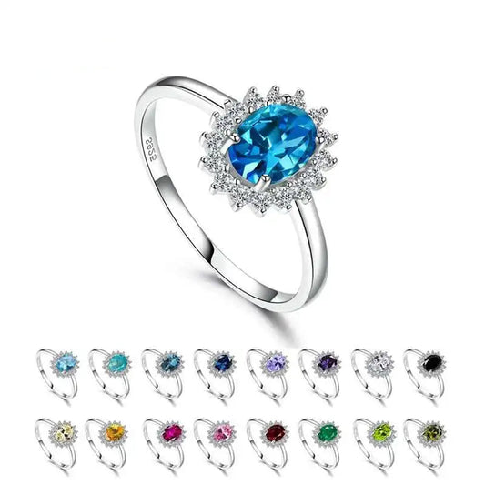 Floral Topaz Zircon Ring