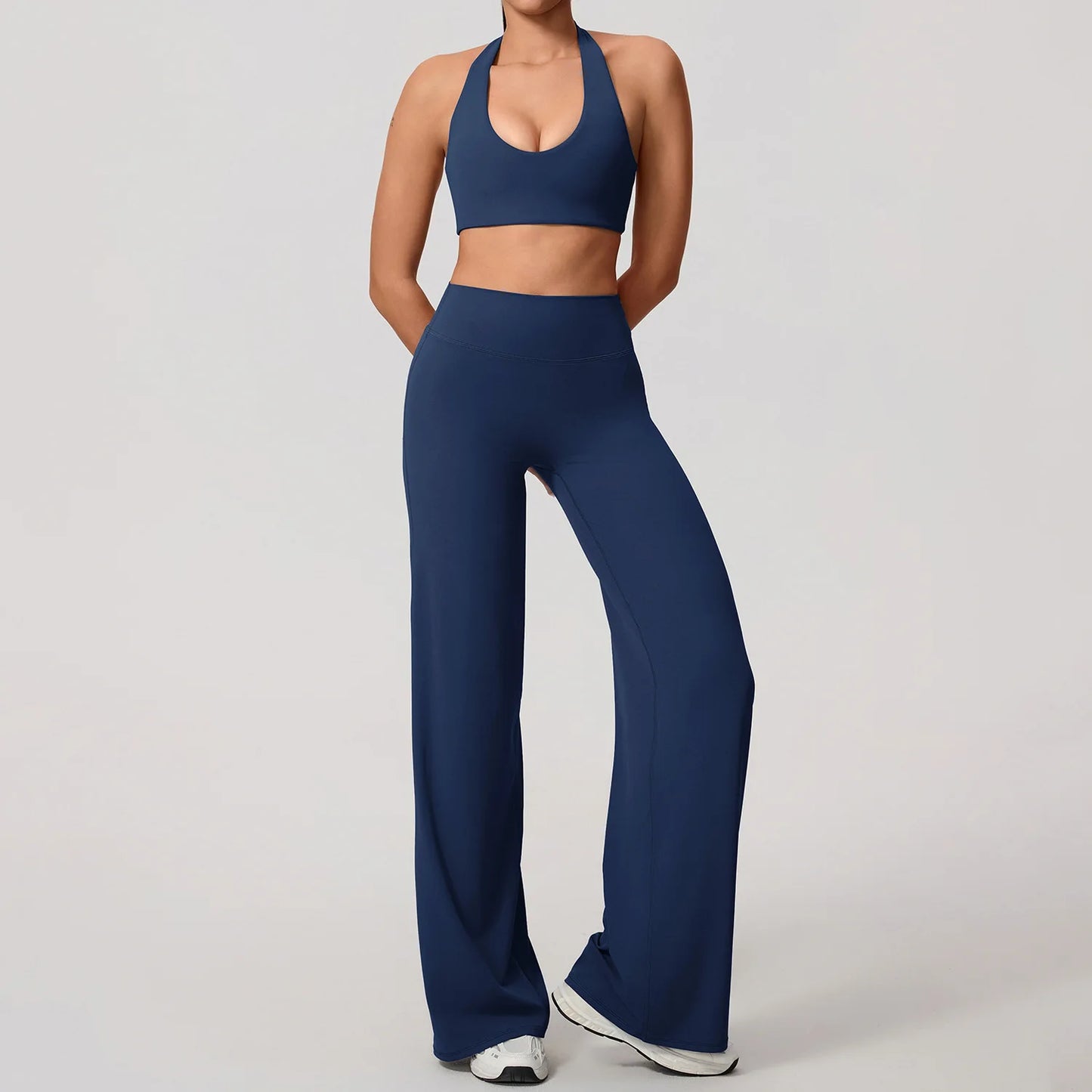 Hearuisavy Backless Halter Yoga Set