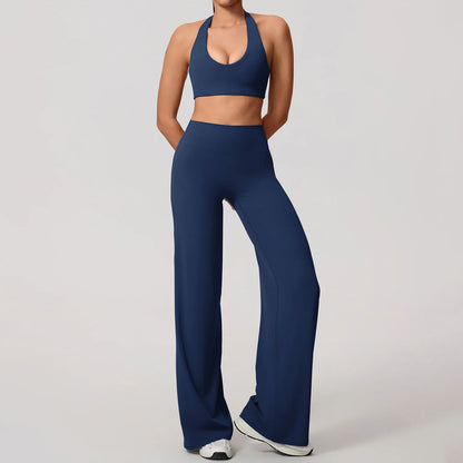 Hearuisavy Backless Halter Yoga Set