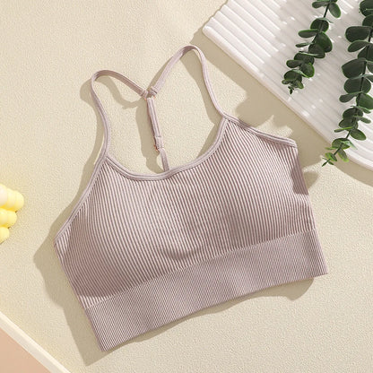 Ribbed Y-Back Padded Bra
