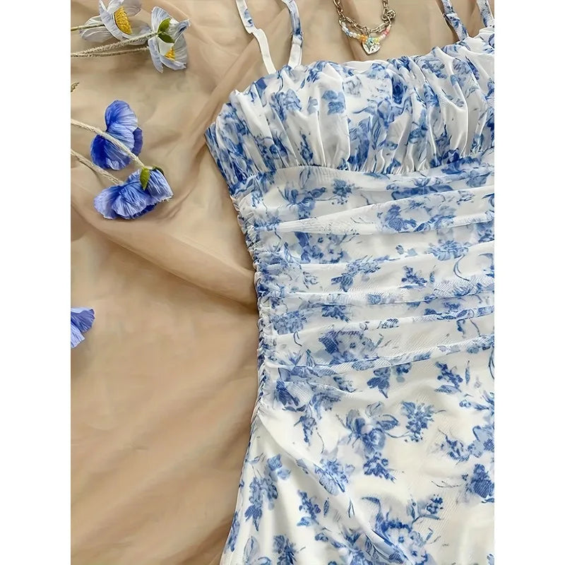 Floral Square Neck Mini Dress