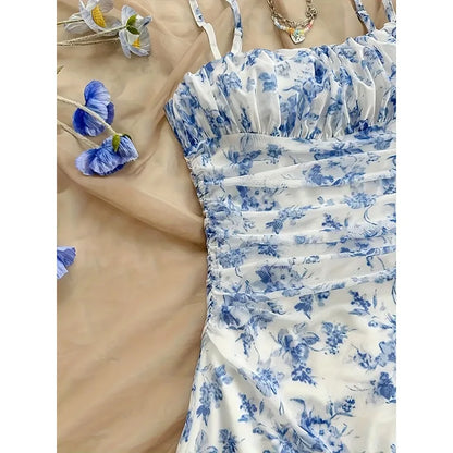 Floral Square Neck Mini Dress