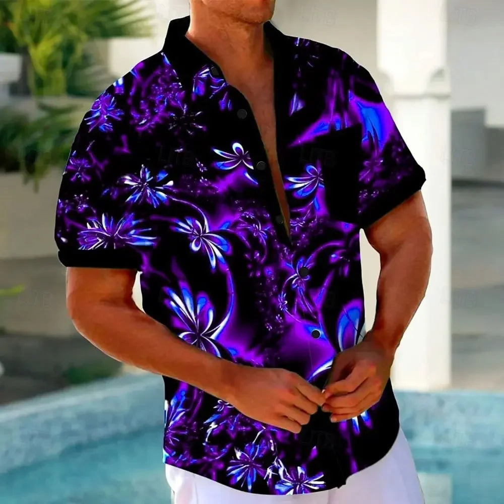 Beach Print Short Sleeve Shirt