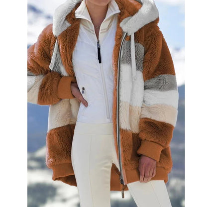 Spliced Hooded Zip Jacket