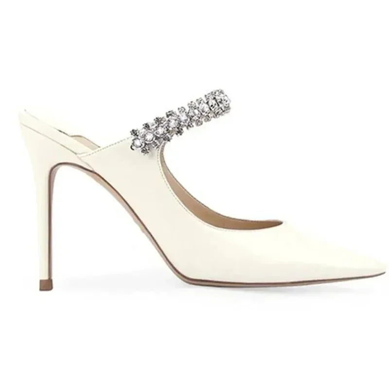 Silk Beaded Mule Sandals