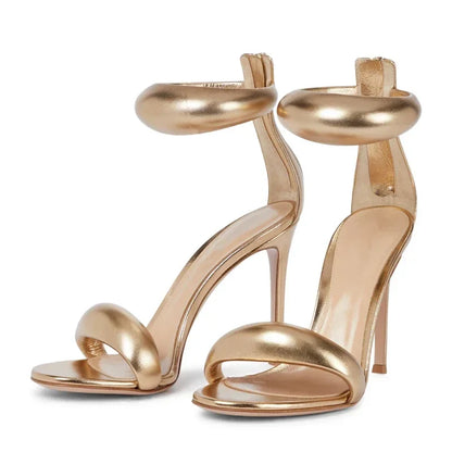 Gold Slim Heel Sandals