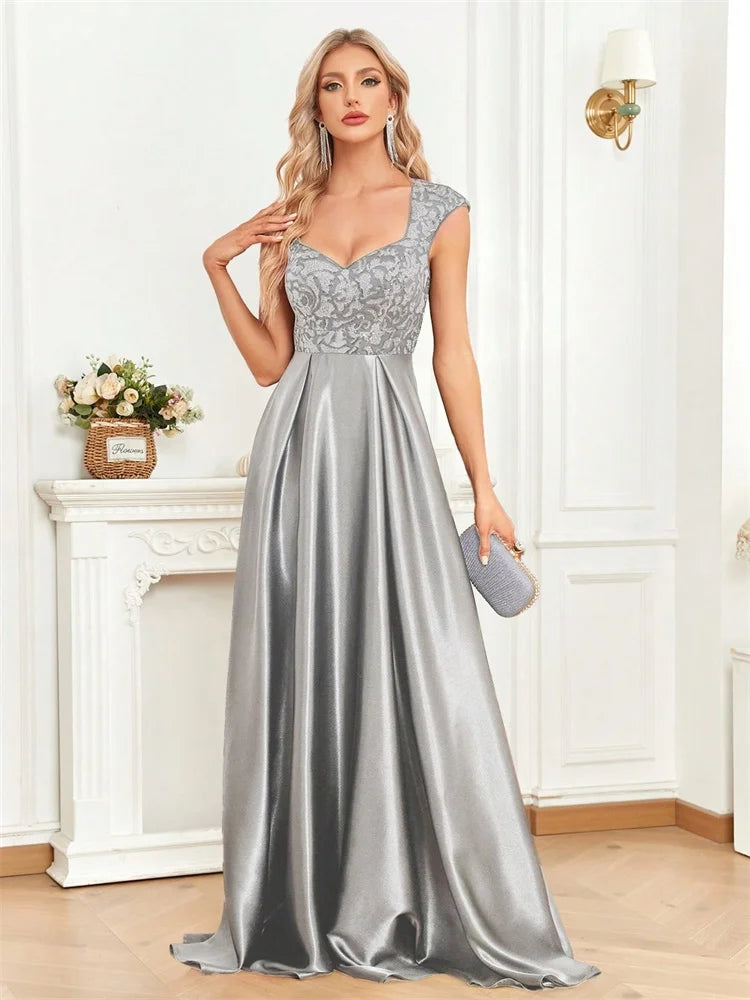 Luxury U-neck Black Formal Evening Dress