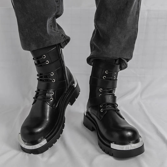 PU High Top Chelsea Boots