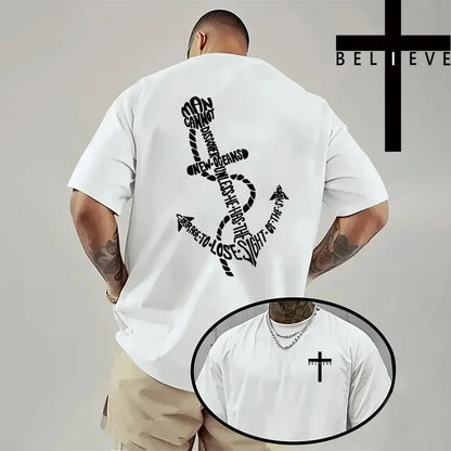 Jesus Cross Print Cotton Tee
