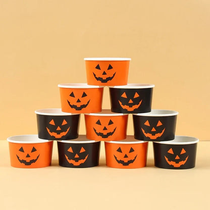 Pumpkin Ghost Paper Snack Bowls