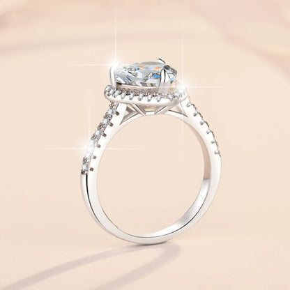 Pink Heart Moissanite Ring
