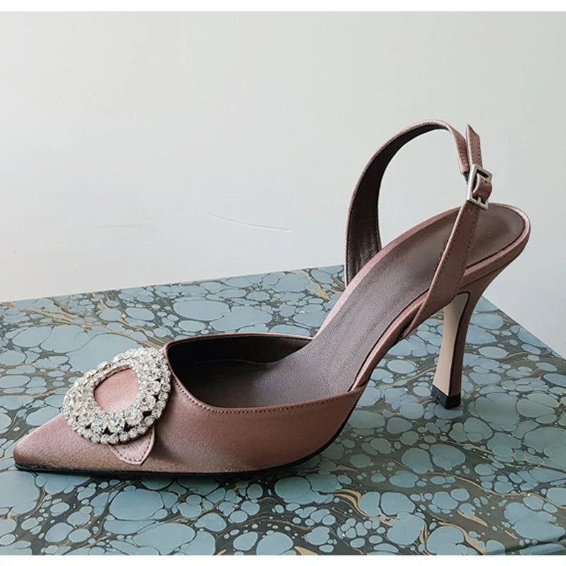 Wine Red Stiletto Sandals