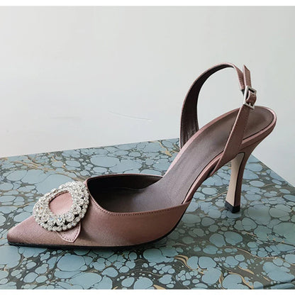 Wine Red Stiletto Sandals