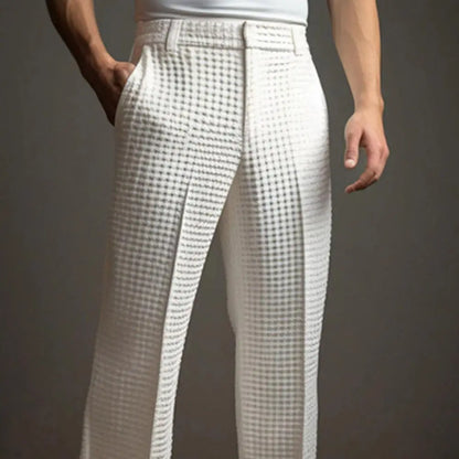 Waffle Dress Wide-Leg Trousers
