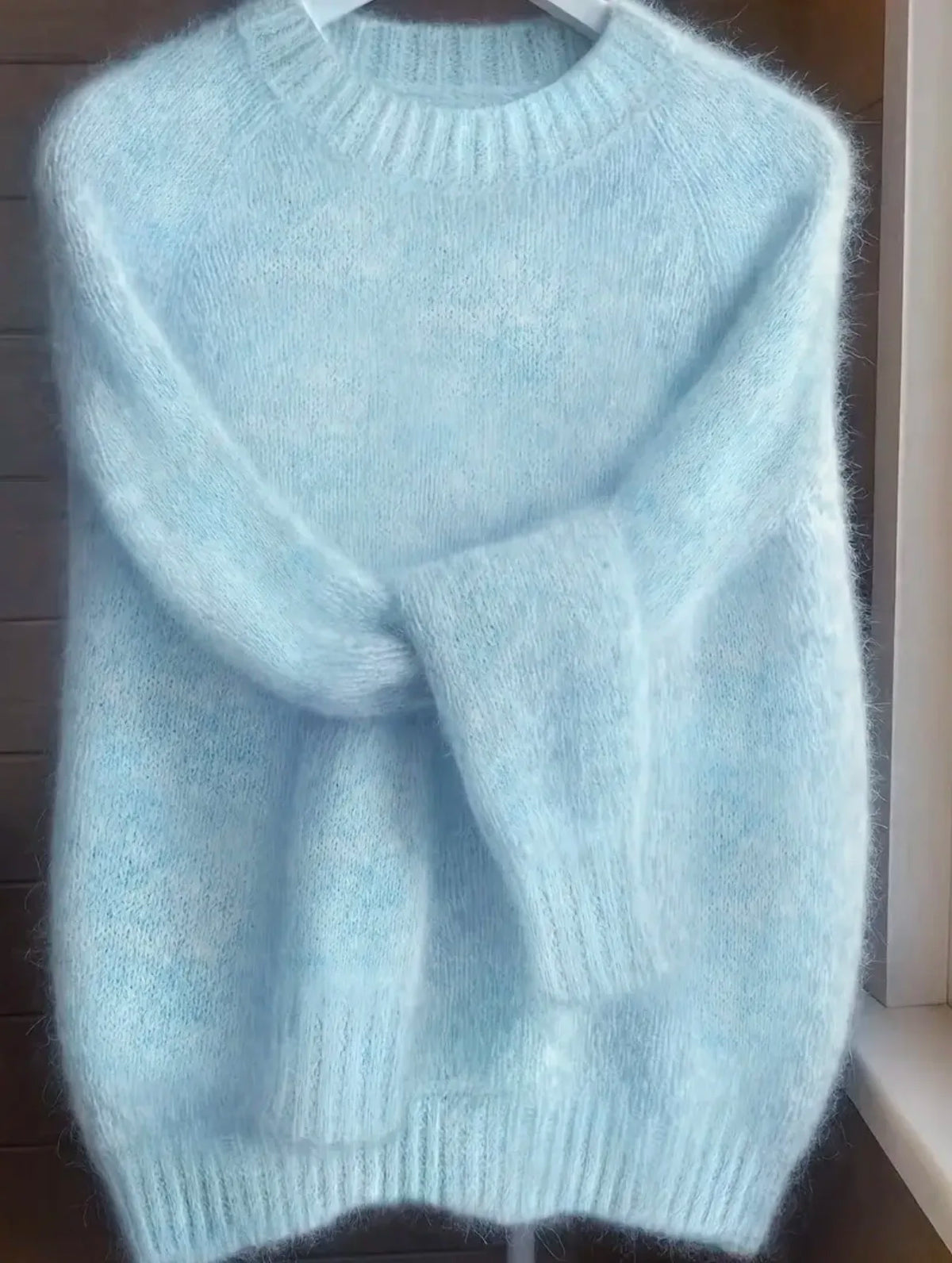 Wool Blend Round Neck Sweater