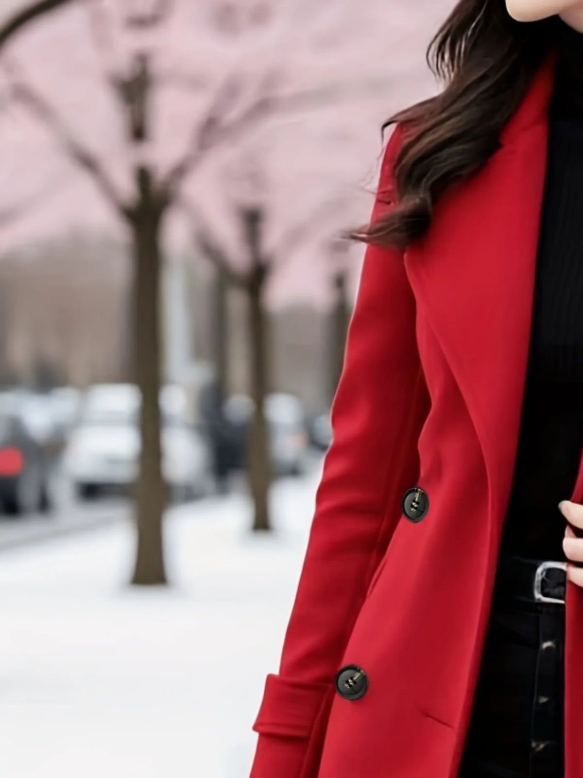 Belted Woolen Trench Coat