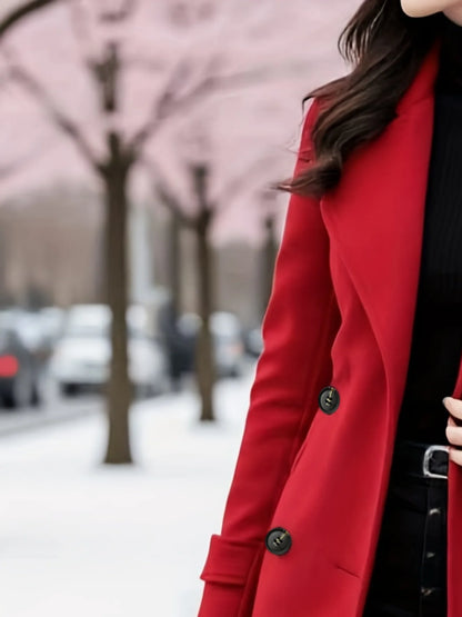 Belted Woolen Trench Coat