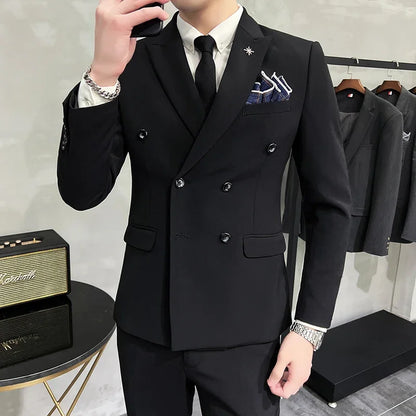 Double-Button Business Office Suit Set