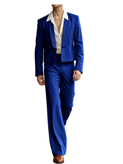 Cropped Blazer Flare Pants Tuxedo Set