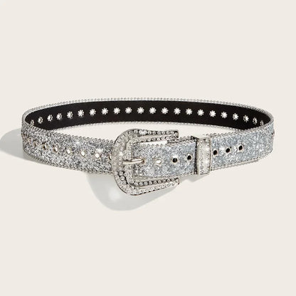 Rhinestone PU Belt