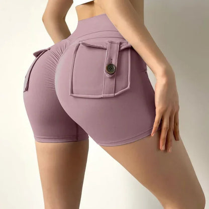 Nylon Ruched Waistband Shorts