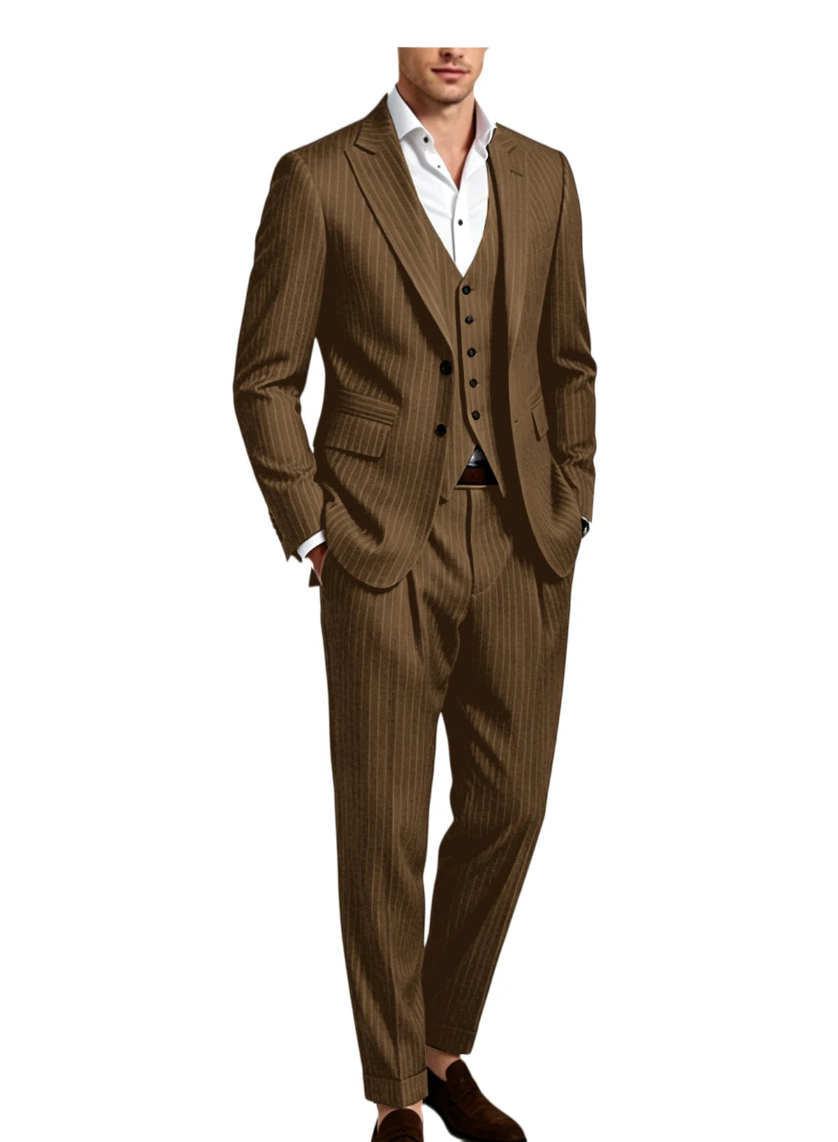 Pinstripe Three-Piece Formal Tuxedo