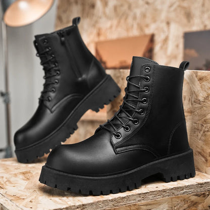 Leather High Top Boots