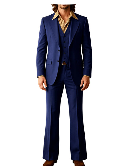 Retro Bell-Bottom Three-Piece Suit