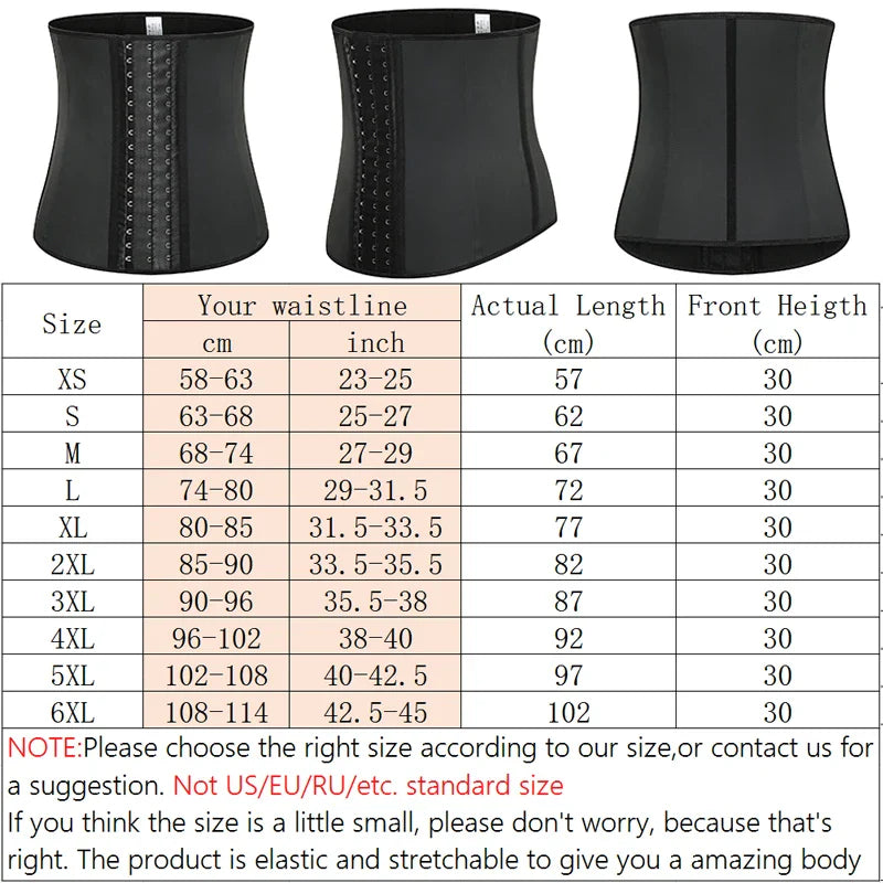 9-Steel-Bone Underbust Latex Waist Trainer