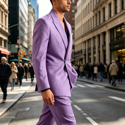 Linen Peak-Lapel Wedding Suit Set