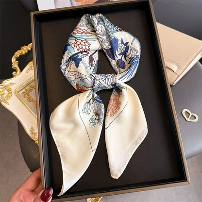 Floral Polyester Square Scarf