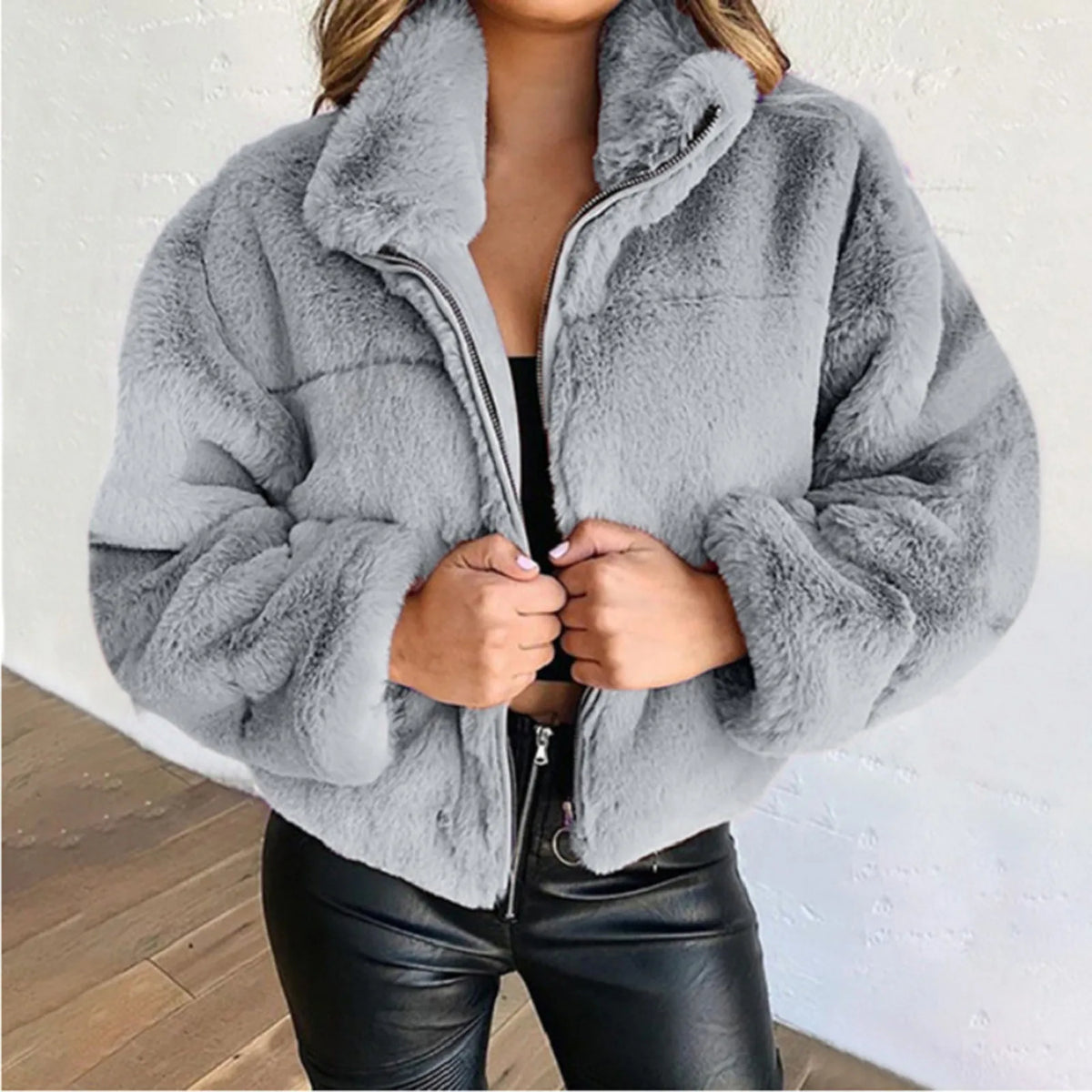 Short Zip Cardigan Coat