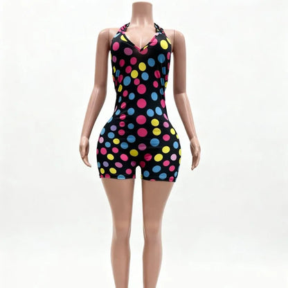 Polka Dot Halter Playsuit