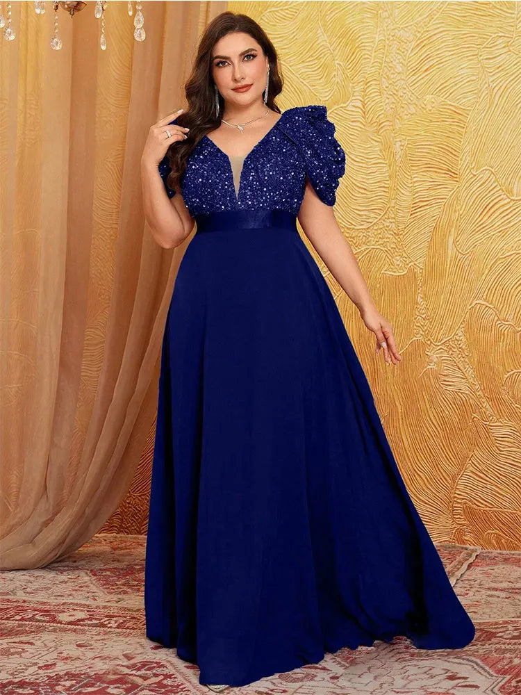 Plus Size Sparkling Evening Gown