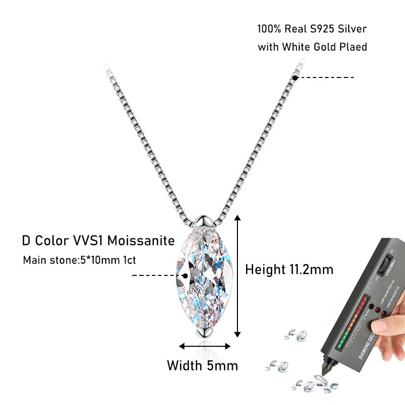 Marquise Moissanite Necklace