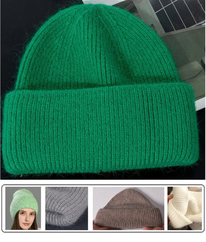 Wool Blend Hooded Scarf Beanie