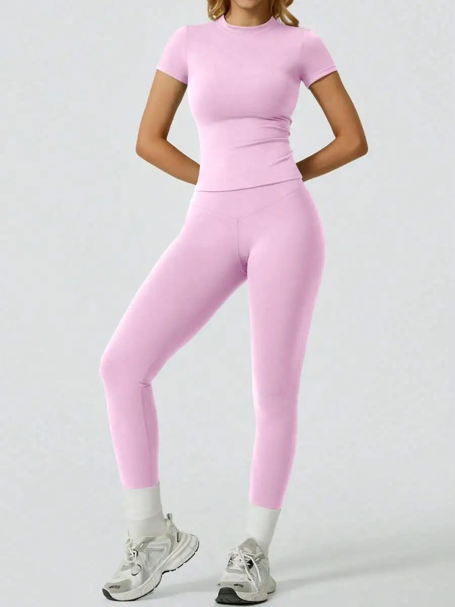Short Sleeve Leggings Yoga Set