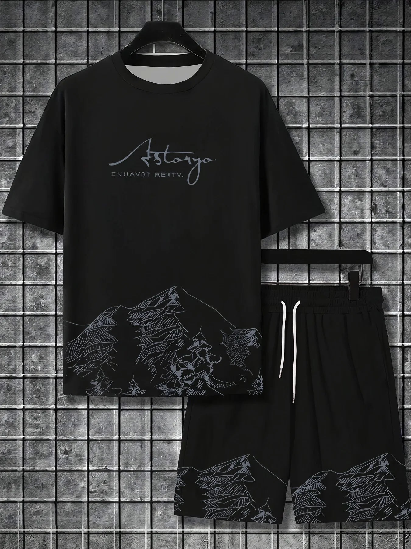 Casual T-Shirt Drawstring Shorts Set