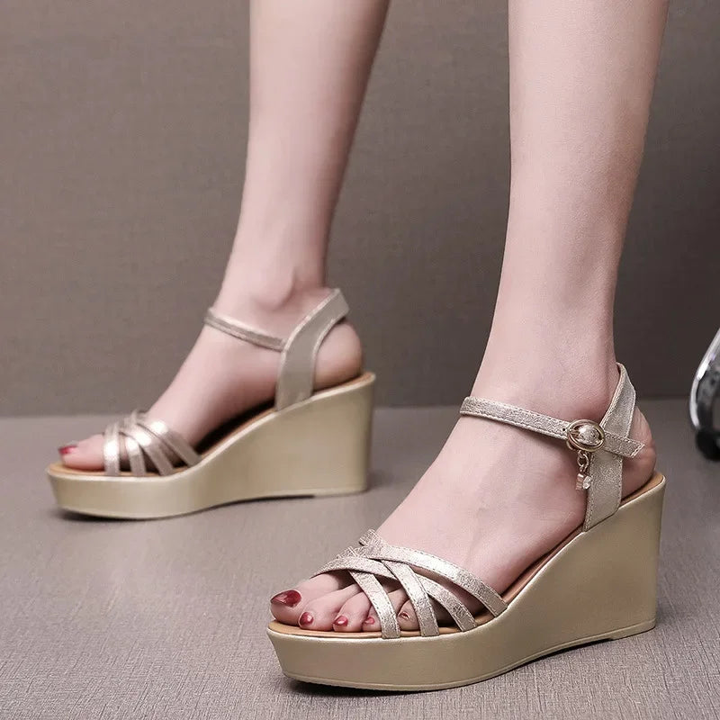 Ankle-Wrap Platform Sandals