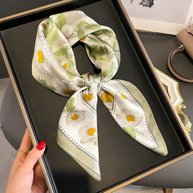 Luxury Print Silk Square Scarf