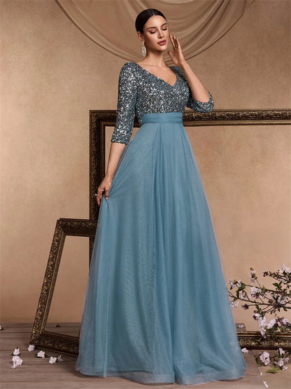 Tiered Sequin Gown