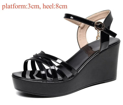 Ankle-Wrap Platform Sandals