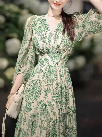 Lantern Sleeve Garden Dress