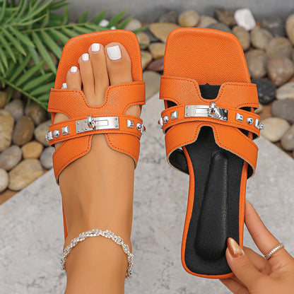 Minimal PU Flat Summer Slippers