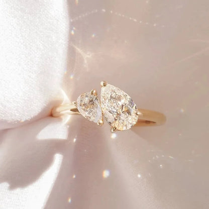 Water Drop Zircon Silver Ring