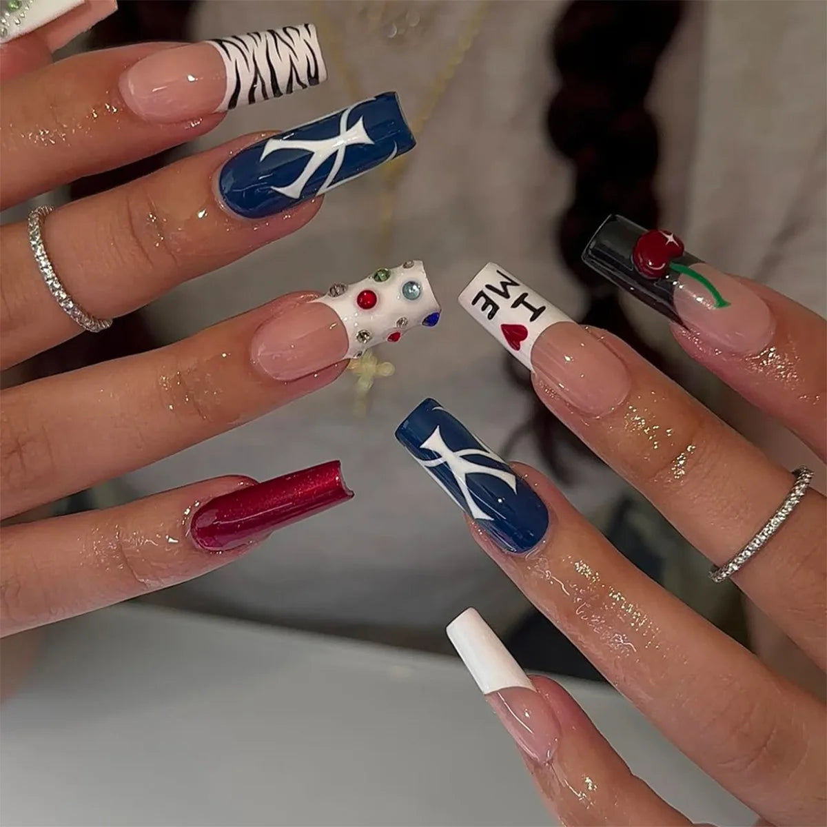 Glossy French Press On Nails