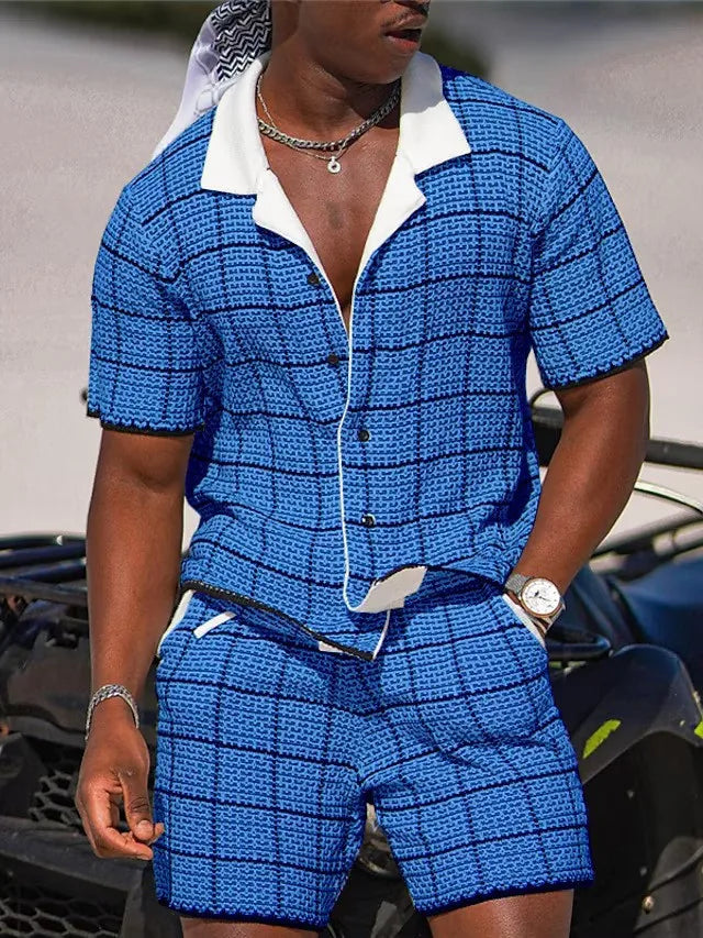Hawaiian 3D Print Shirt Shorts Set