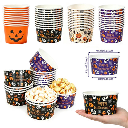 Pumpkin Ghost Paper Snack Bowls