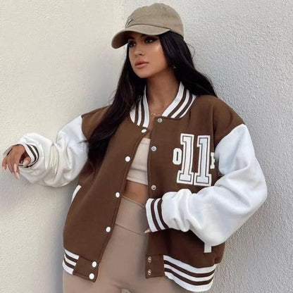 Letter Print Bomber Jacket