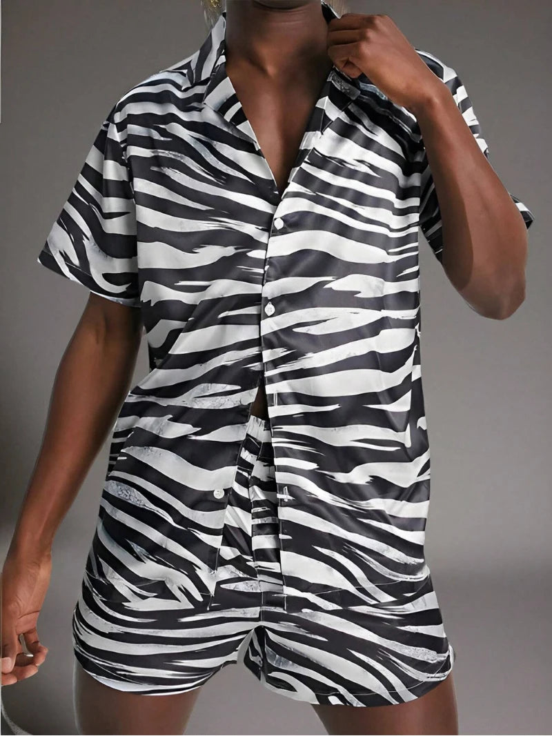Leopard Zebra Print Leisure Suit